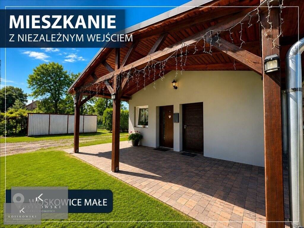 Na sprzedaż przestronne mieszkanie 78 m² z własnym ogrodem w Woskowicach Małych- 199 000 zł